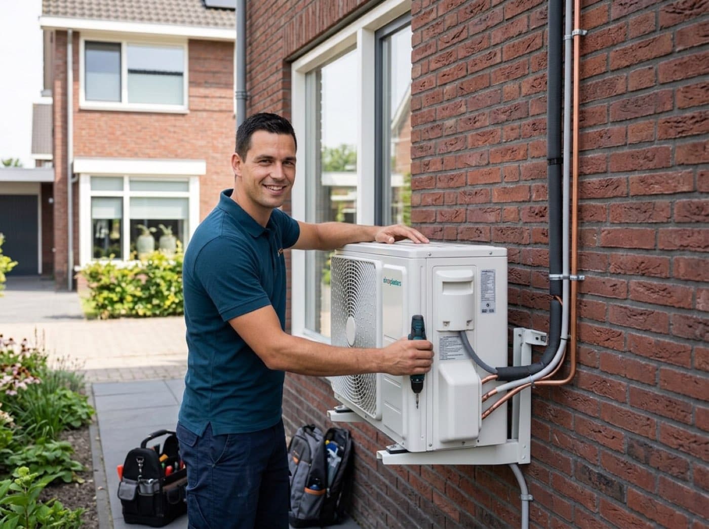 Tom van Aircoplaatsers plaatst een Kaisai split-airco