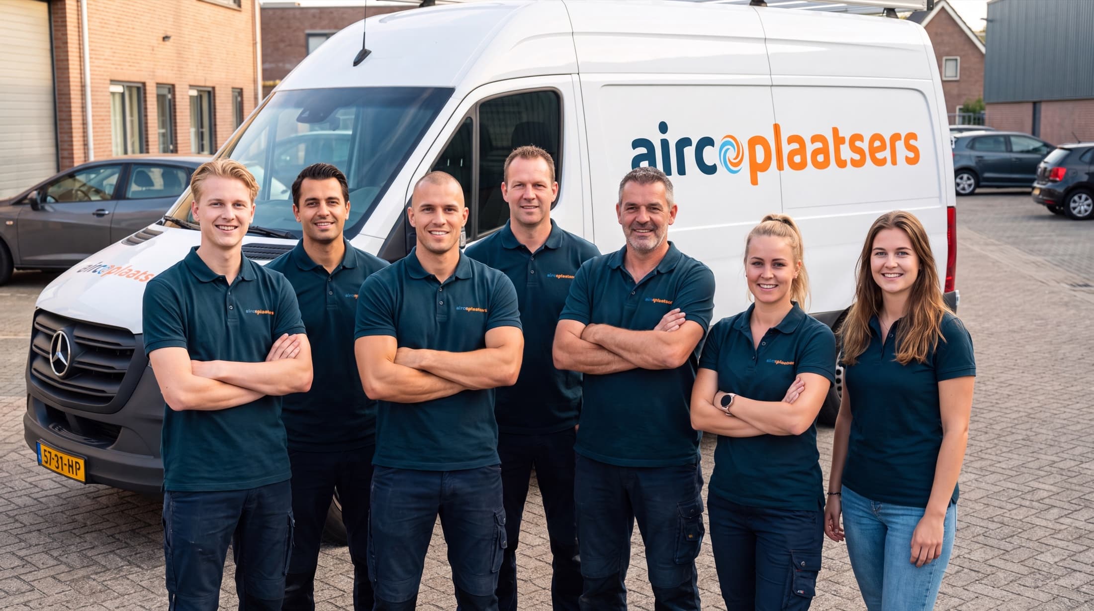 Het team van Aircoplaatsers voor de bedrijfsbus